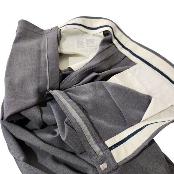 Haggar Worsted Wool Dress Pants For Men Size 42x32 Gray Pleated - Picture 7 of 10